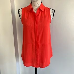 Mossimo Orange Button Front Tank Top